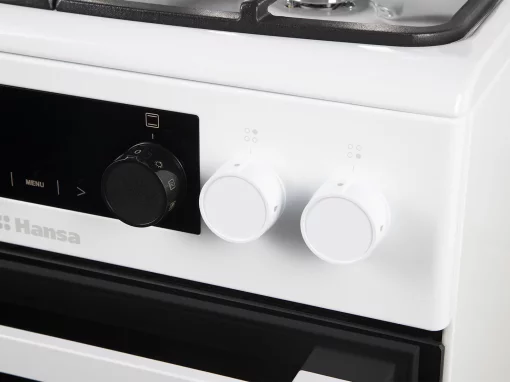 Плита Hansa комбінована, 65л, 50x60см, дисплей, конвекція, чавун, білий