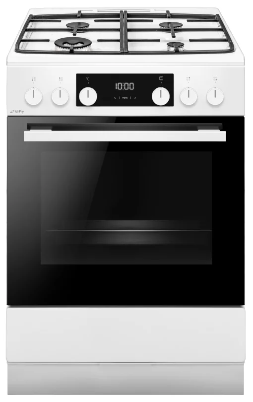 Плита Hansa комбінована, 77л, 60x60см, дисплей, конвекція, чавун, білий