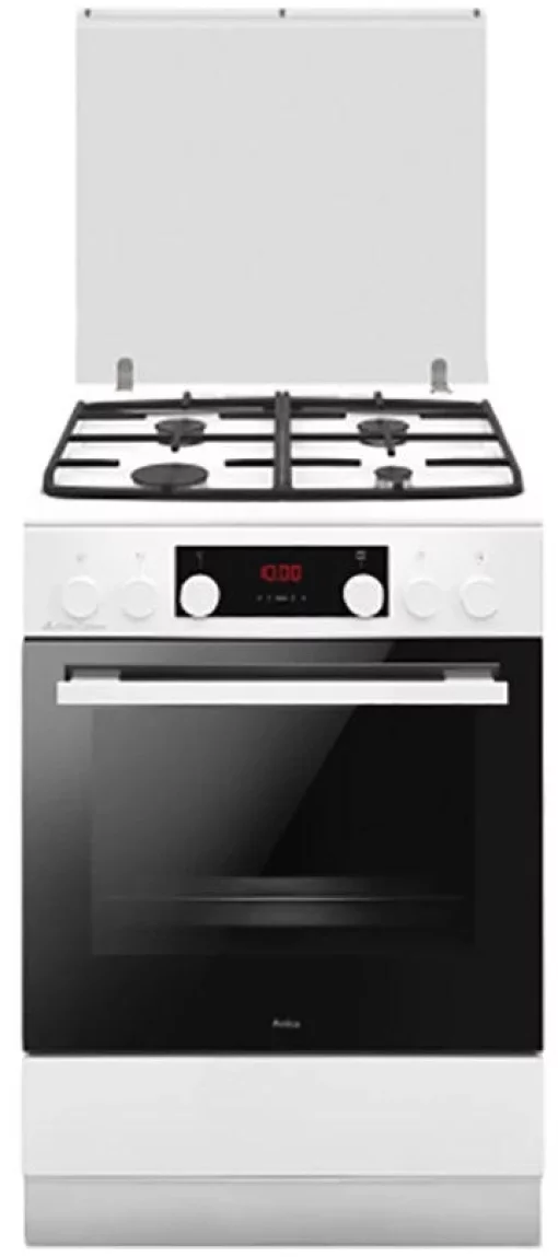 Плита Hansa комбінована, 60х60см, 77л, чавун, газ контр., дисплей, білий