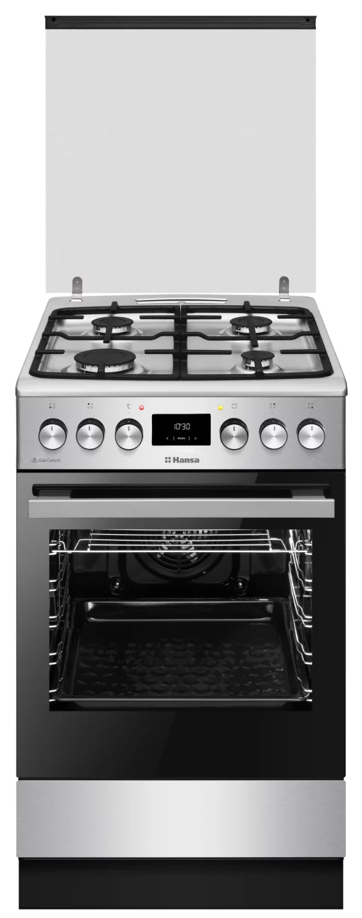 Плита Hansa комбінована, 65л, 50x60см, дисплей, конвекція, чавун, нерж