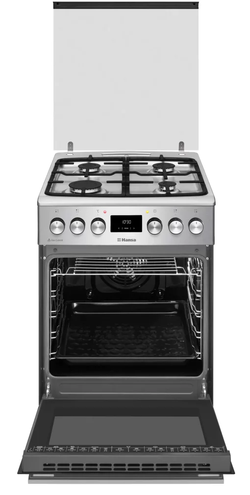 Плита Hansa комбінована, 65л, 50x60см, дисплей, конвекція, чавун, нерж