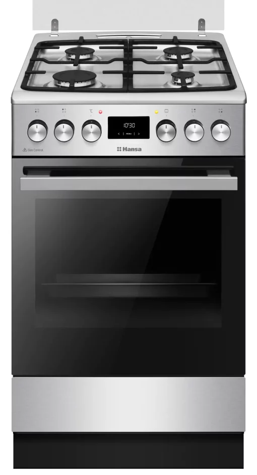 Плита Hansa комбінована, 65л, 50x60см, дисплей, конвекція, чавун, нерж
