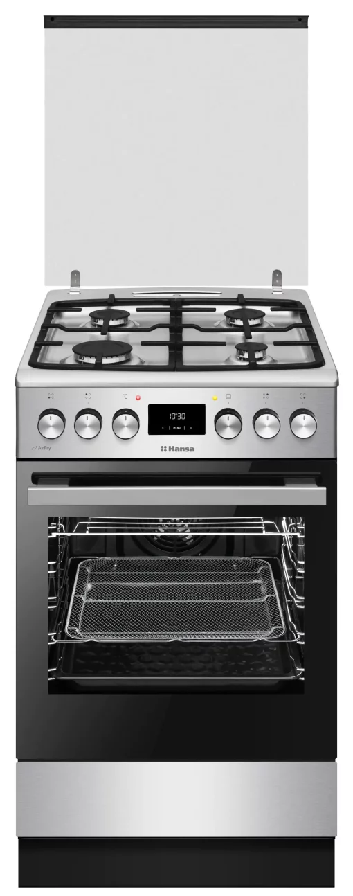 Плита Hansa комбінована, 50х60см, 65л, чавун, газ контр., дисплей, сірий