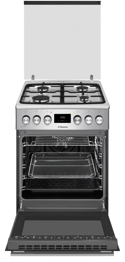 Плита Hansa комбінована, 50х60см, 65л, чавун, газ контр., дисплей, сірий