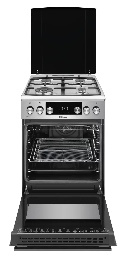 Плита Hansa комбінована, 65л, 50x60см, дисплей, конвекція, чавун, нерж