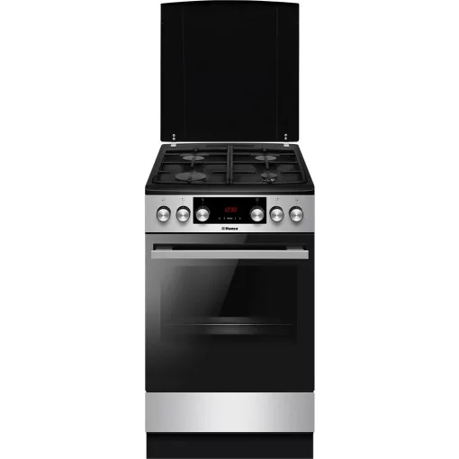 Плита Hansa комбінована, 50х60см, 65л, чавун, газ контр., дисплей, нержавіюча сталь