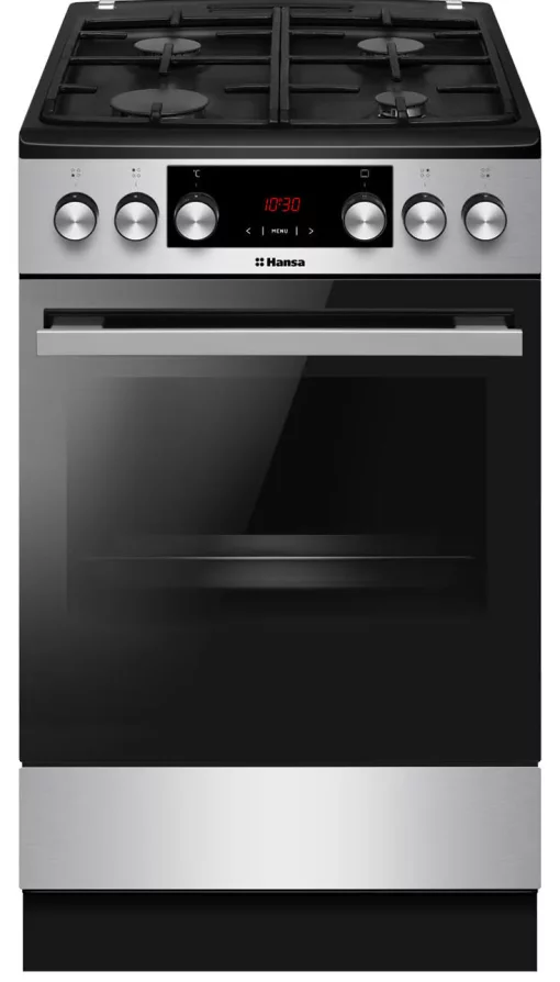 Плита Hansa комбінована, 50х60см, 65л, чавун, газ контр., дисплей, нержавіюча сталь
