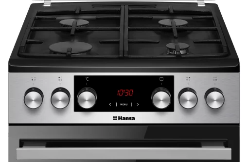 Плита Hansa комбінована, 50х60см, 65л, чавун, газ контр., дисплей, нержавіюча сталь