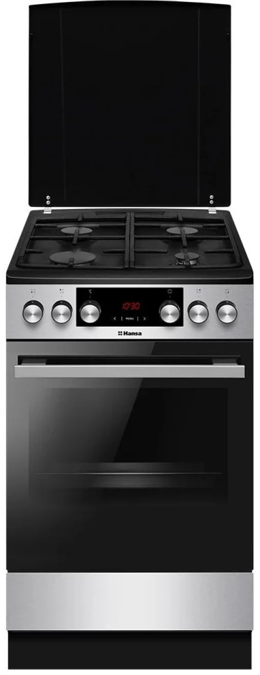Плита Hansa комбінована, 50х60см, 65л, чавун, газ контр., дисплей, нержавіюча сталь