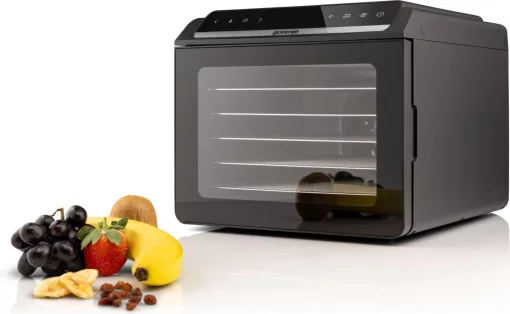 Сушарка для продуктів Gorenje 580Вт, піддонів - 6x1.5см, діаметр - 25см, макс - 75°С, дисплей, пластик+метал, чорний