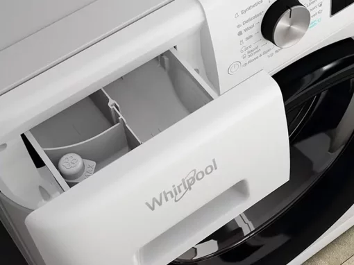 Пральна машина Whirlpool фронтальна, 9кг, 1400, A+++, 60см, дисплей, пара, інвертор, люк чорний, білий