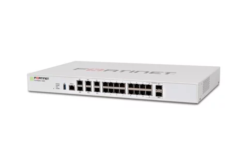 Міжмережевий екран Fortinet FG-100E, 2GE x WAN, 1GE x DMZ, 1GE x Mgmt, 2GE x HA, 14GE x switch ports.