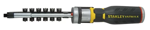 Викрутка Stanley FatMax бітотримач реверсний, з підсвічуванням, 12 біт, SL,PH,PZ,Torx набір 13шт