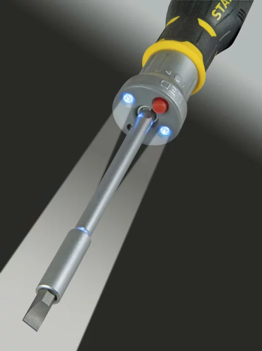 Викрутка Stanley FatMax бітотримач реверсний, з підсвічуванням, 12 біт, SL,PH,PZ,Torx набір 13шт