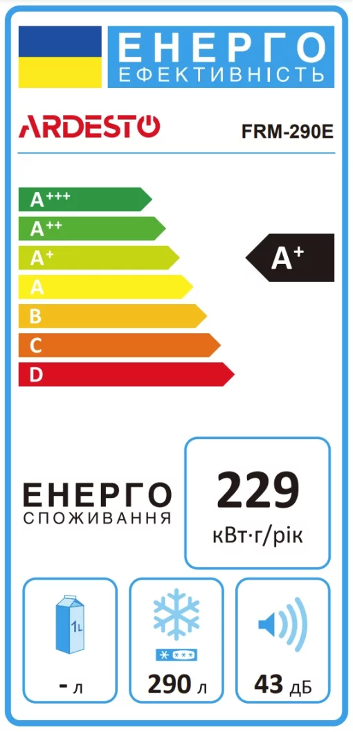 Морозильна скриня ARDESTO, 290л, А+, ST, диспл зовн., білий