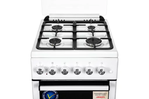Плита ARDESTO комбі, 52л, 50x60см, чавун, підсвічування, форсунки LPG (підключення газового балона), білий