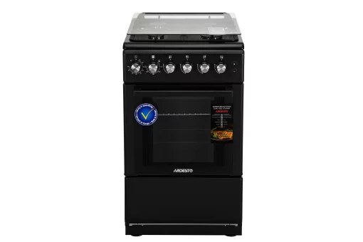 Плита ARDESTO комбі, 52л, 50x60см, конвекція, чавун, підсвічування, форсунки LPG (підключення газового балона), чорний