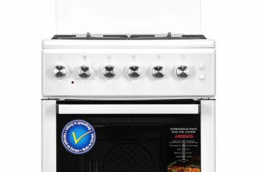 Плита ARDESTO комбі, 52л, 50x60см, конвекція, чавун, підсвічування, форсунки LPG (підключення газового балона), білий