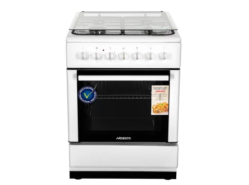 Плита ARDESTO комбі, 64л, 60x60см, підсвічування, форсунки LPG (підключення газового балона), знімні направляючі, білий