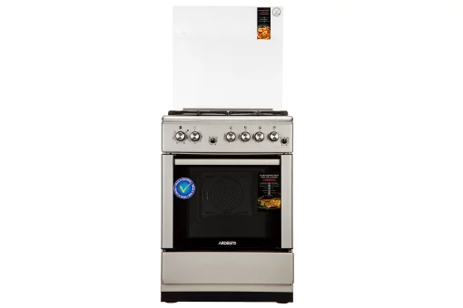Плита ARDESTO комбі, 64л, 60x60см, конвекція, чавун, підсвічування, форсунки LPG (підключення газового балона), знімні направляючі, сріблястий