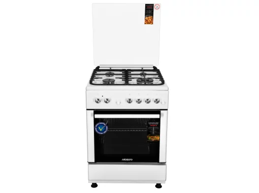 Плита ARDESTO комбі, 64л, 60x60см, конвекція, чавун, підсвічування, форсунки LPG (підключення газового балона), знімні направляючі, білий