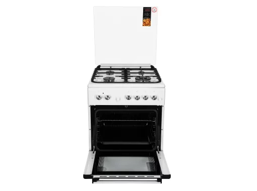 Плита ARDESTO комбі, 64л, 60x60см, конвекція, чавун, підсвічування, форсунки LPG (підключення газового балона), знімні направляючі, білий
