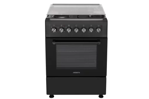 Плита ARDESTO комбі 2 газ + 2 електро, 58л, 60x60см, підсвічування, форсунки LPG (підключення газового балона), чорний