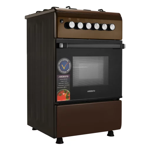 Плита Ardesto газова, 50л, 50x60см, електропідпал, форсунки LPG (підключення газового балона), коричневий