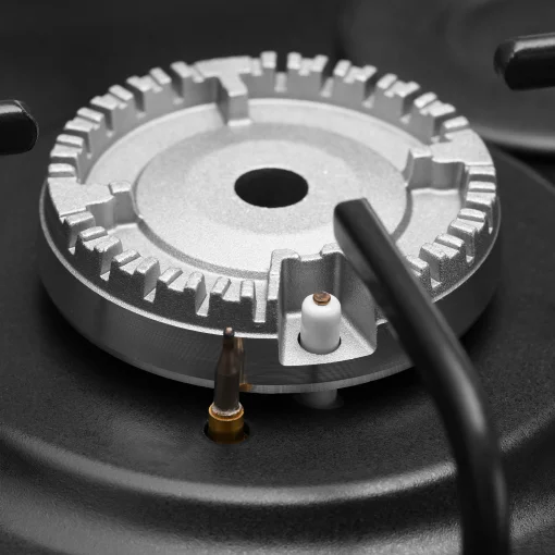 Плита Ardesto газова, 50л, 50x60см, скляна кришка, електропідпал, таймер, термометр, каво адаптер, форсунки LPG (підключення газового балона), чорний