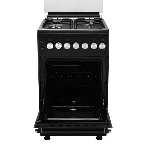 Плита Ardesto газова, 50л, 50x60см, скляна кришка, електропідпал, таймер, термометр, каво адаптер, форсунки LPG (підключення газового балона), чорний