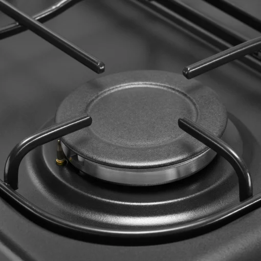 Плита Ardesto газова, 50л, 50x60см, скляна кришка, електропідпал, підсвічування, термометр, каво адаптер, відкидна шухляда,  форсунки LPG (підключення газового балона), чорний