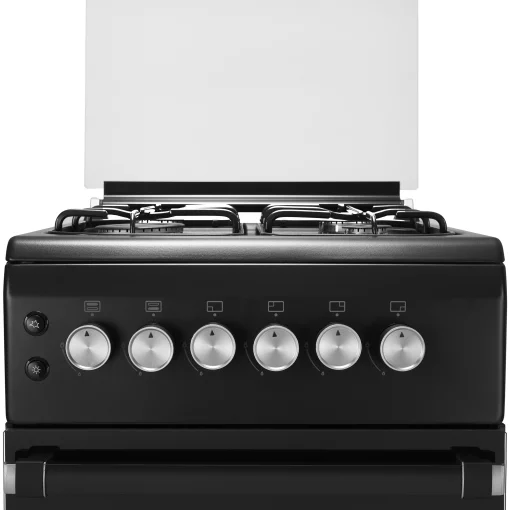 Плита Ardesto газова, 50л, 50x60см, скляна кришка, електропідпал, підсвічування, термометр, каво адаптер, відкидна шухляда,  форсунки LPG (підключення газового балона), чорний