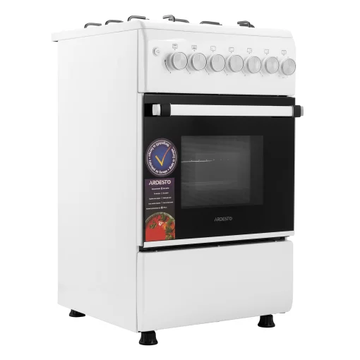 Плита Ardesto газова, 50л, 50x60см,  електропідпал, таймер,  форсунки LPG (підключення газового балона), білий