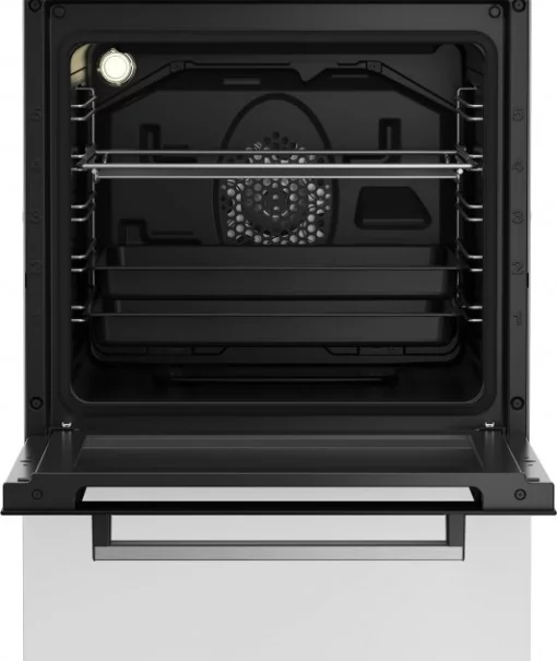 Плита Beko комбінована, 60л, 50x60см, дисплей, конвекція, чавун, білий