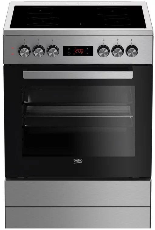 Плита Beko електрична склокерамічна, 66л, 60x60см, дисплей, конвекція, нерж