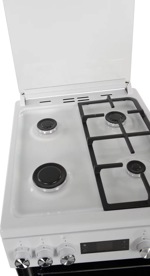 Плита Beko комбінована, 60л, 50x60см, дисплей, конвекція, чавун, білий