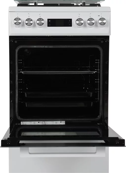 Плита Beko комбінована, 60л, 50x60см, дисплей, конвекція, чавун, білий