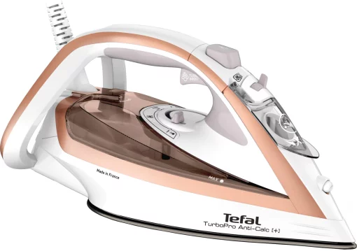 Праска Tefal TurboPro Anti-Calc, 3000Вт, 300мл, паровий удар -270гр, постійна пара - 50гр, керам. підошва, біло-бежевий