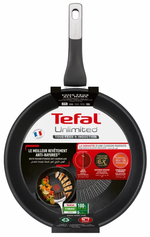 Сковорода Tefal Unlimited, 26см, алюміній, чорний
