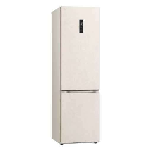 Холодильник LG з нижн. мороз., 203x60х68, холод.відд.-277л, мороз.відд.-110л, 2дв., А++, NF, інв., диспл зовн., зона св-ті, бежевий