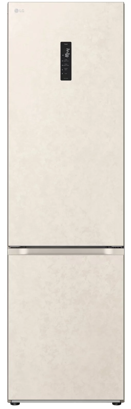 Холодильник LG з нижн. мороз., 203x60х68, холод.відд.-277л, мороз.відд.-110л, 2дв., А++, NF, інв., диспл зовн., зона св-ті, бежевий