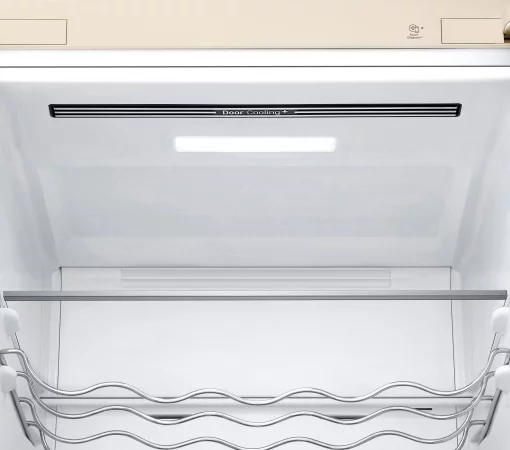 Холодильник LG з нижн. мороз., 203x60х68, холод.відд.-277л, мороз.відд.-110л, 2дв., А++, NF, інв., диспл зовн., зона св-ті, бежевий