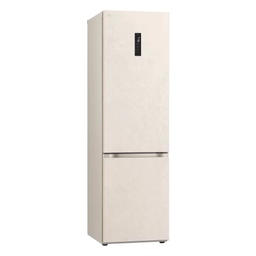 Холодильник LG з нижн. мороз., 203x60х68, холод.відд.-277л, мороз.відд.-110л, 2дв., А++, NF, інв., диспл зовн., Fresh Сonverter, Metal Fresh, бежевий