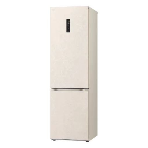 Холодильник LG з нижн. мороз., 203x60х68, холод.відд.-277л, мороз.відд.-110л, 2дв., А++, NF, інв., диспл зовн., Fresh Сonverter, Metal Fresh, бежевий