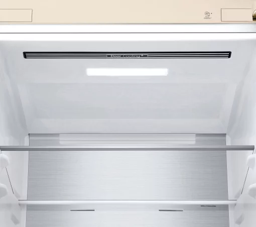 Холодильник LG з нижн. мороз., 203x60х68, холод.відд.-277л, мороз.відд.-110л, 2дв., А++, NF, інв., диспл зовн., Fresh Сonverter, Metal Fresh, бежевий