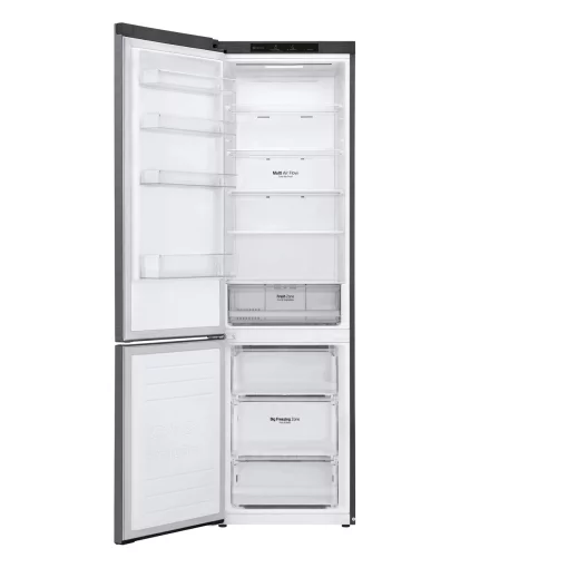 Холодильник LG з нижн. мороз., 203x60х68, холод.відд.-277л, мороз.відд.-107л, 2дв., А+, NF, інв., диспл внутр., зона св-ті, сірий темний