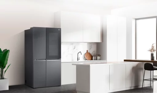 Холодильник LG SBS, 179x91х74, холод.відд.-414л, мороз.відд.-233л, 2дв., А+, NF,  інв., диспл внутр., зона св-ті, Door in door, чорний матовий