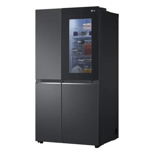 Холодильник LG SBS, 179x91х74, холод.відд.-414л, мороз.відд.-233л, 2дв., А+, NF,  інв., диспл внутр., зона св-ті, Door in door, чорний матовий