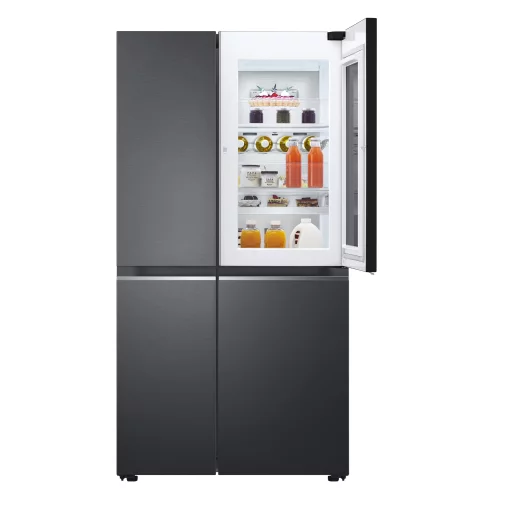 Холодильник LG SBS, 179x91х74, холод.відд.-414л, мороз.відд.-233л, 2дв., А+, NF,  інв., диспл внутр., зона св-ті, Door in door, чорний матовий