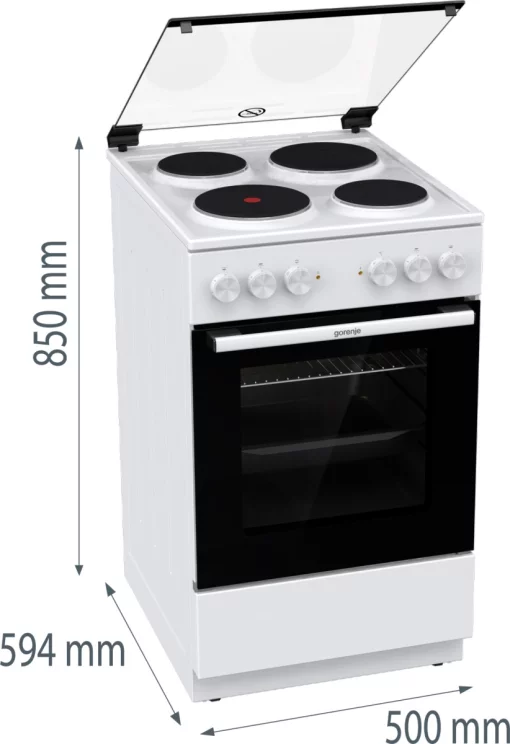 Плита Gorenje електрична , 68л, 50x60см, гриль, білий